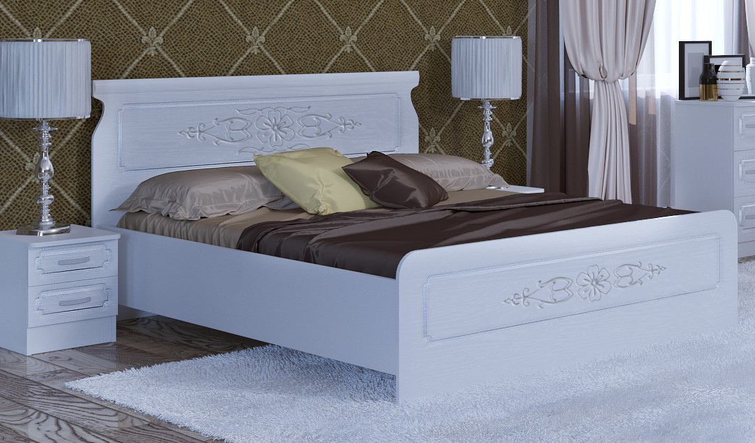 Кровать двуспальная Классика 1.6м - дешевая двухспальная кровать в «Мебель Рик» Москва. Доставка. Сборка.